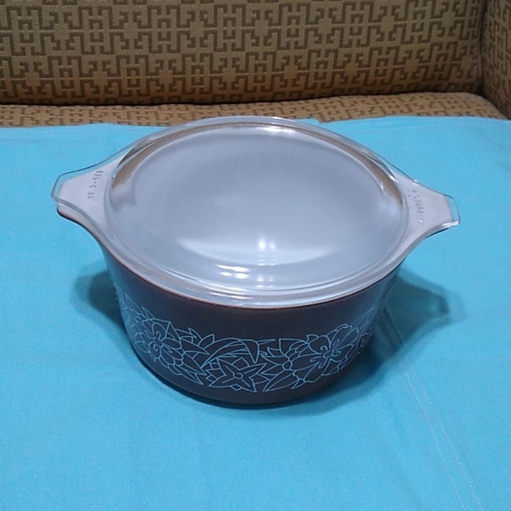 Vintage Woodland Floral Casserole Dish and Lid Cottagecore Grandmacore